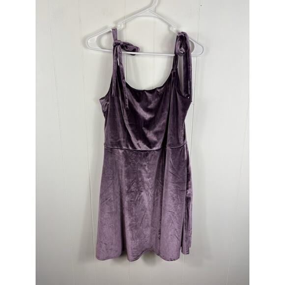 Trixxi Purple Velvet Mini Dress Whimsigoth Size XL Fairy Goth Bowd Zip - Picture 1 of 8